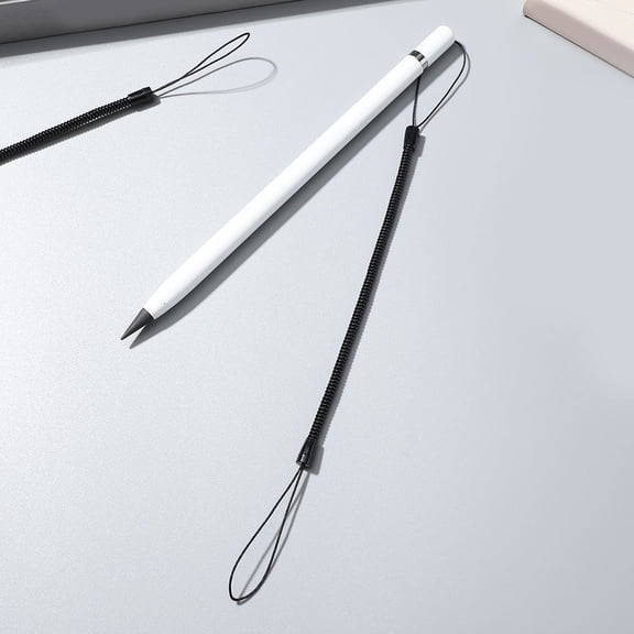 HEATSHAKING 10Pcs Black Elastic Spring Pen Lanyard Strap with Plastic Tether for Tablet and Stylus Use