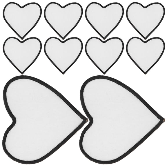 HEATSHAKING 10Pcs Blank Iron on Patch White for DIY Apparel Repair and Custom Decoration