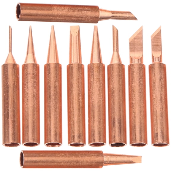 HEATSHAKING 10Pcs Copper Soldering Iron Tip for Welding and Heat Conduction 1.6x0.2x0.2in