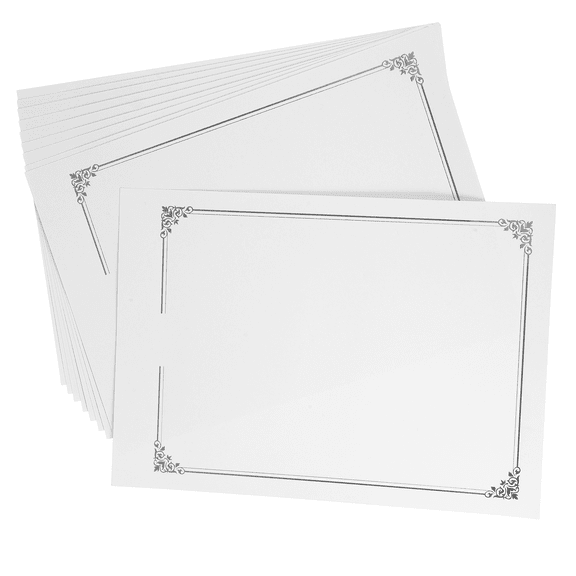 HEATSHAKING 10Pcs Elegant Certificate Sheets Diploma Paper Silver Professional Awards for Honorary Awards