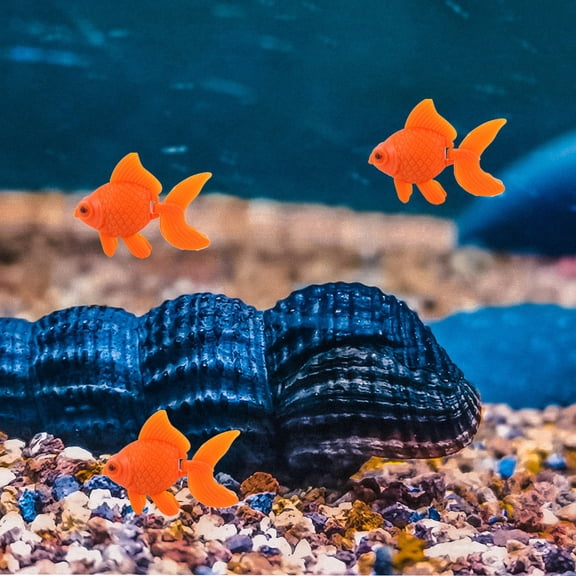 HEATSHAKING 10Pcs Small Plastic Fake Fish Orange Goldfish Aquarium Decor Simulation Floating