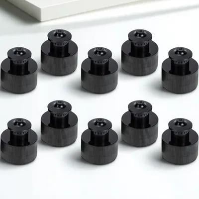 HEATSHAKING 10Pcs Black Push Pull Replacement Bottle Caps Leak Proof Plastic Sports Bottle Lids