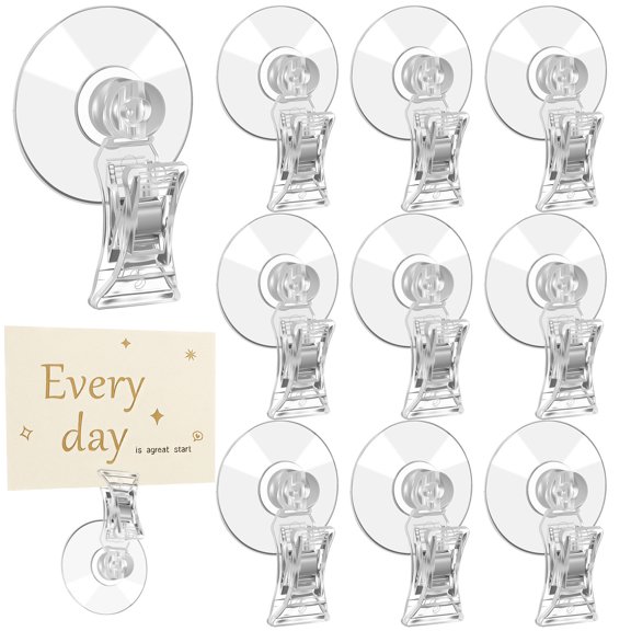 HEATSHAKING Suction Cup Label Clips Transparent Plastic for Supermarket 10Pcs