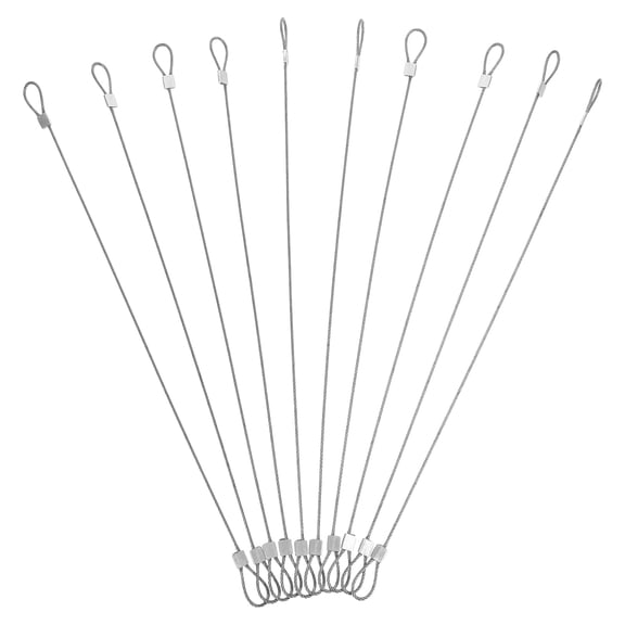 HEATSHAKING 10Pcs Wire Rope with Loop Stainless Steel Wire Rope Ferrule for Fixing Hanging