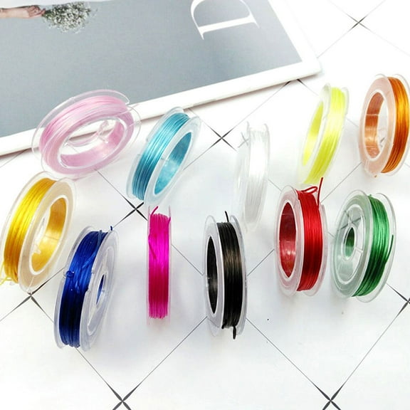 HEATSHAKING 12 Rolls Bead String for Jewelry Making Diy Enthusiasts Assorted Color 393.00X0.39X0.39In