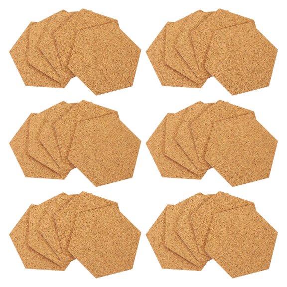 HEATSHAKING Khaki Self-Adhesive Cork Sheets for DIY, Versatile and Sound Absorbing, 120Pcs