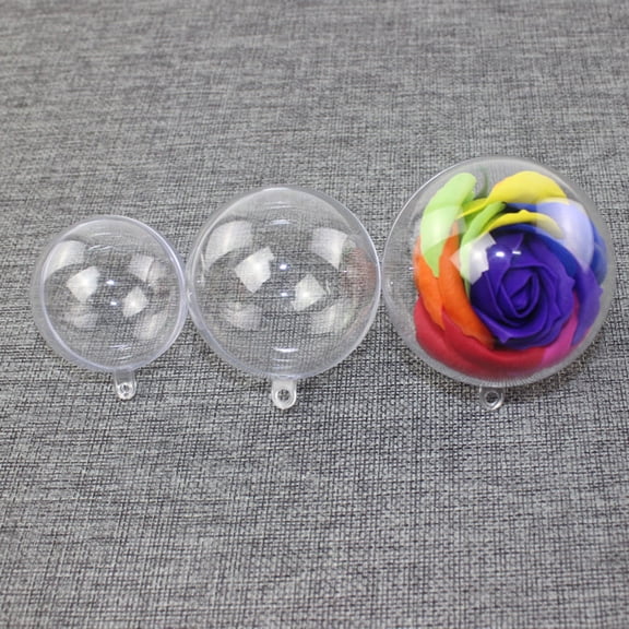 HEATSHAKING 12Pcs Clear Ornament Balls Fillable Plastic Sphere Hanging Ornament Office Decor