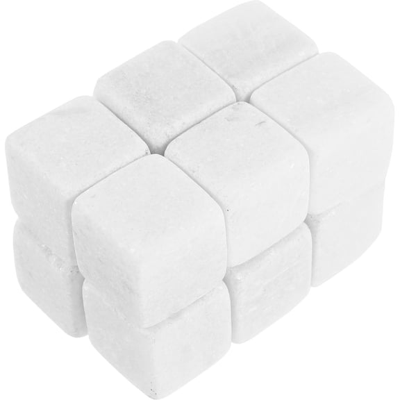 HEATSHAKING 12Pcs Non-diluting Whiskey Rocks for All Kinds of Drinks Reusable Marble Cooling Simple Design
