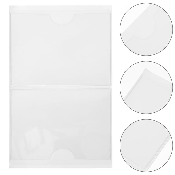 HEATSHAKING 12Pcs Transparent Adhesive Label Pockets for Organizing Cards with Self Adhesive Sticky Design