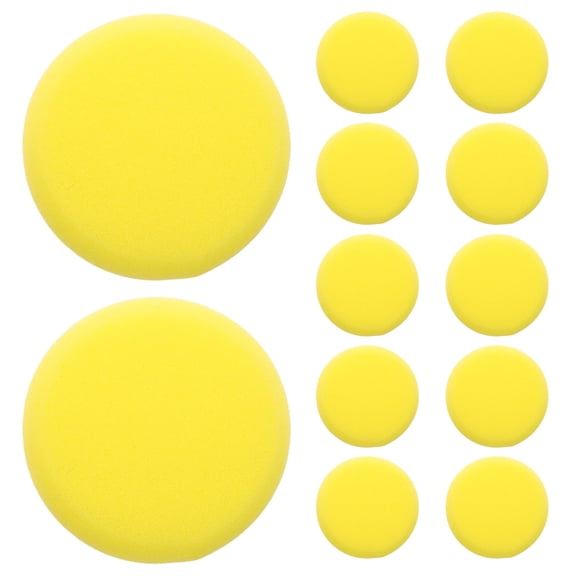 HEATSHAKING 12Pcs Yellow Synthetic Round Sponge Applicators for Smooth Watercolor Gouache Painting