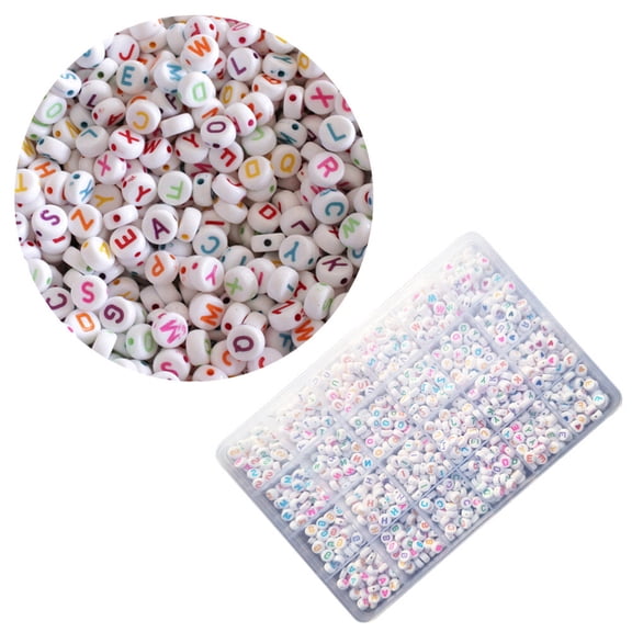 HEATSHAKING 1350Pcs Plastic Alphabet Beads for Pre-schools Pendant DIY Projects