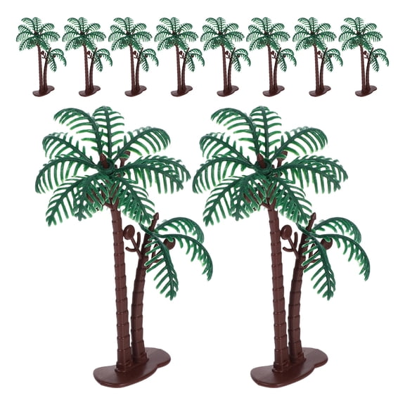 HEATSHAKING 15Pcs Decorative Artificial Palm Trees for Cake Toppers Party and Indoor Display