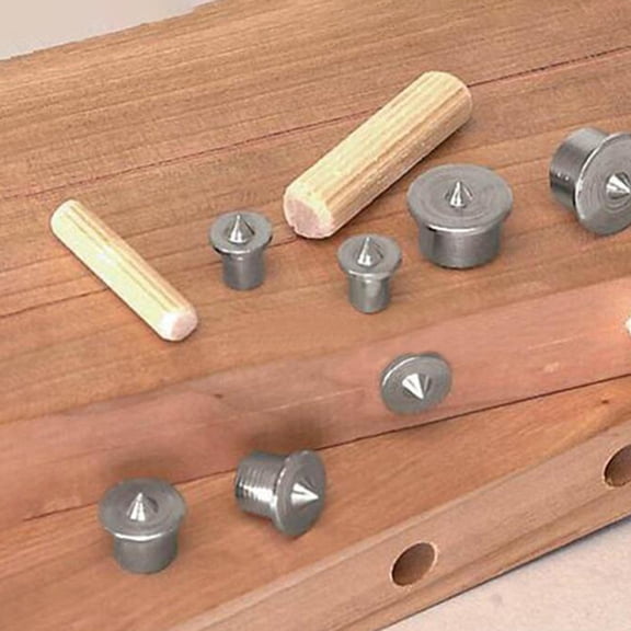 HEATSHAKING 16Pcs Tenon Center Pins Set in Plated Silver for Accurate Wood Doweling and Drill Positioning