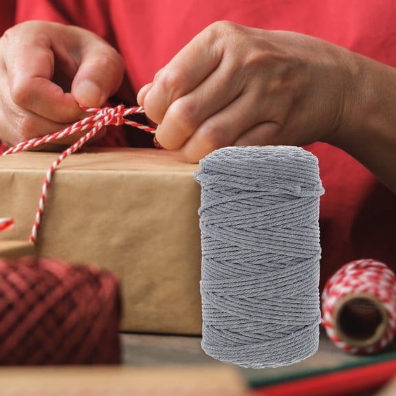HEATSHAKING 1Pack Cotton Twine for present Box Packing Grey Diy Projects