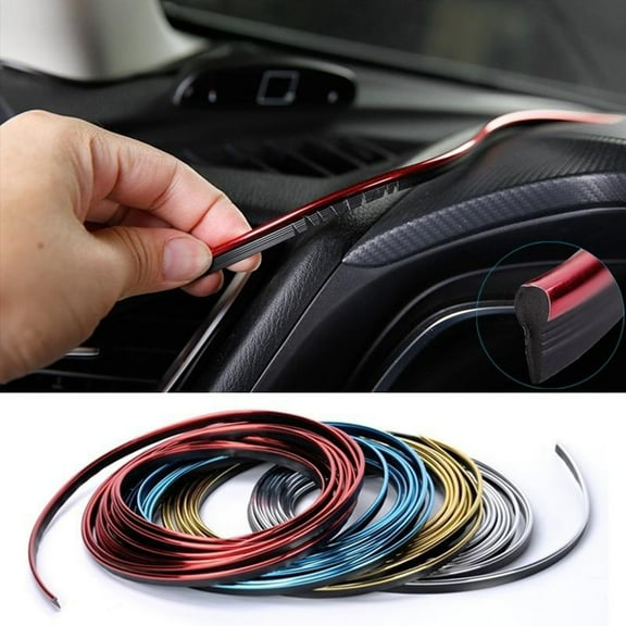 HEATSHAKING 1Pack Gold Latex Trim Strip for Automotive Interior Decoration 500.00X0.30X0.30CM