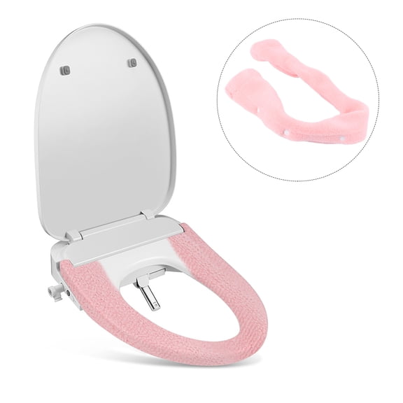 HEATSHAKING 1Pack Pink Toilet Seat Cover Pad Soft Thicken for All Seasons 85x15x0.2in