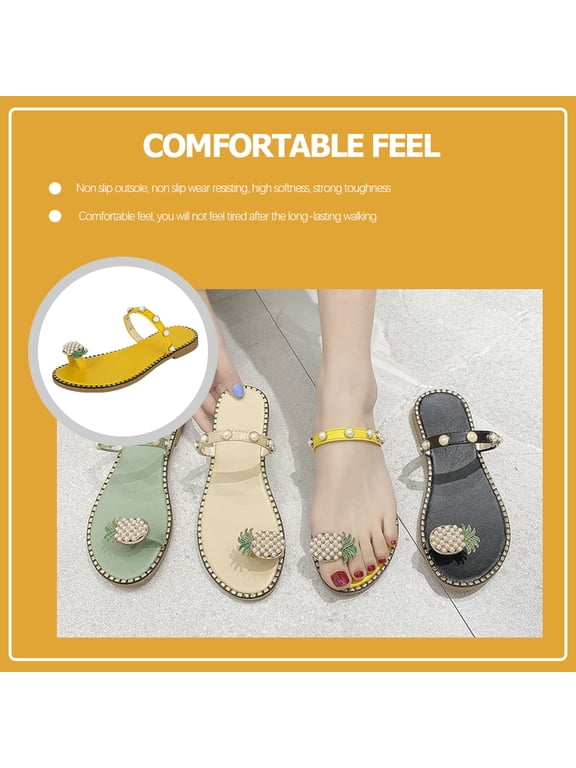Yellow Pineapple Slippers Comfortable Lightweight Home Use 1Pair