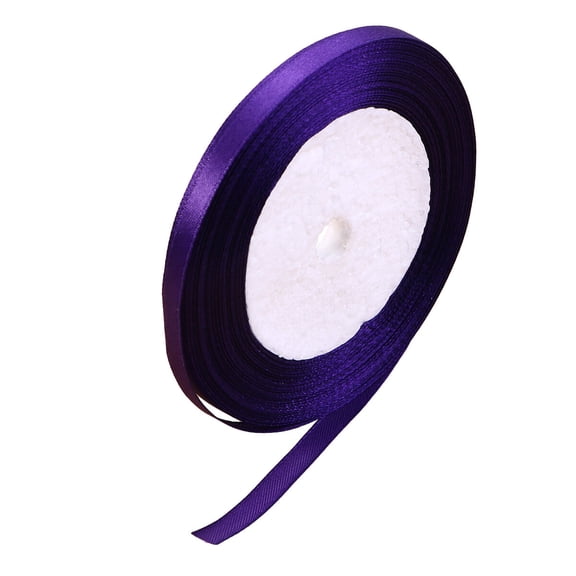 HEATSHAKING 1Pcs 6mm Wide 25 Yard Long Dark Purple Ribbon for Floral Design and Wedding Decor