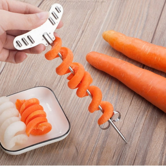 HEATSHAKING 1Pcs Heavy Duty Veggie Spiralizer Silver Stainless Steel For Creative Dishes And Food Garnishing Home Cooks