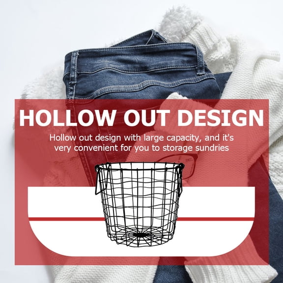 HEATSHAKING 1Pcs Metal Baskets Laundry Hamper Iron Material with Simple Design for Home and Daily