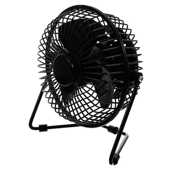 HEATSHAKING 1Pcs Metal Square USB Fan with LED Clock for Cooling and Temperature Display Mini Desktop