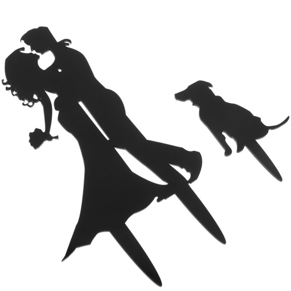 HEATSHAKING 1Set Abstract Dog Iron Cake Topper Wedding Decoration for Outdoor Use with Fine Craftsmanship