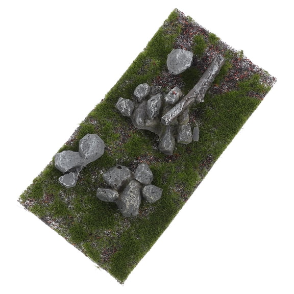 HEATSHAKING 1Set Artificial Turf Mat Nylon Sponge Resin Rectangular for Model Railway Grass Mat Hobbyists