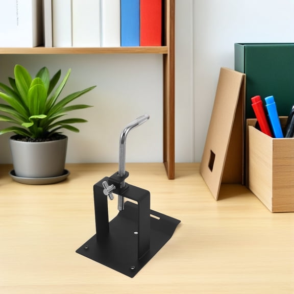 HEATSHAKING Black Steel Cowbell Stand for Drum Set with Stable Mounting and Adjustable Flexible Positioning