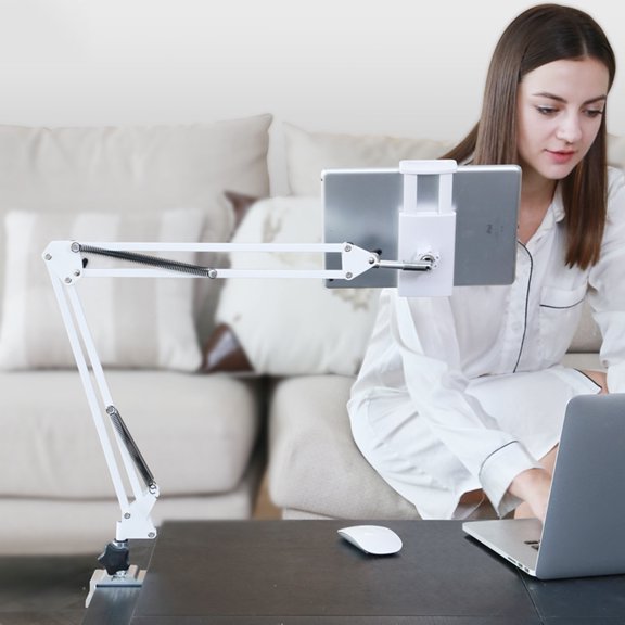 HEATSHAKING 1Set Flexible Tablet Bracket Mount Articulating Arm Phone Mount for Home Use and Office Use