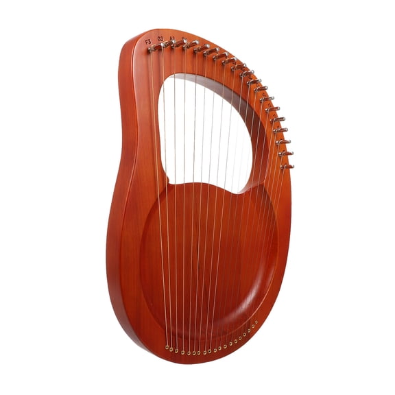 HEATSHAKING 1Set Handheld 19 String Wood Harp Solid Wood Body Lyre Harp Brown Portable Instrument