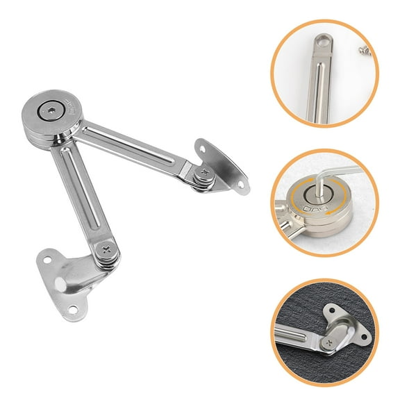HEATSHAKING 1Set Metal Cabinet Lift Support Hinge Plated Silver Retractable Rod for Outdoor Use