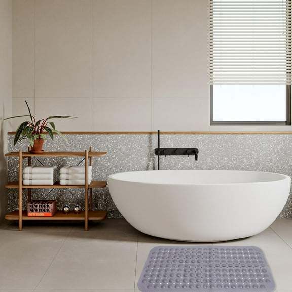 HEATSHAKING 1Set Non-Slip Carpet Grey Square Pvc Anti-Skid Waterproof Promotes Good Grip For Locker Rooms