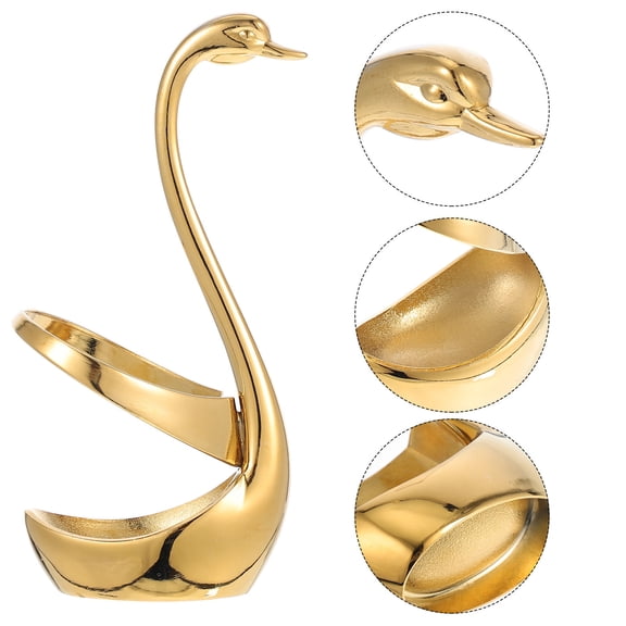 HEATSHAKING 1Set Premium Stainless Steel Swan Flatware Holder with Base for Kitchen Tableware