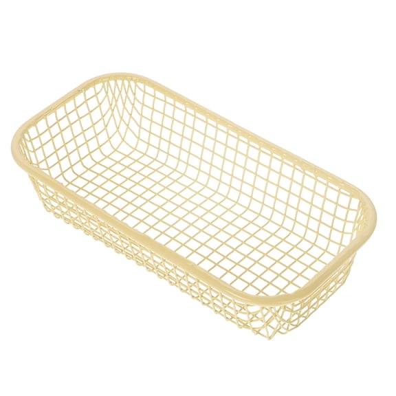 HEATSHAKING 1Set Wire Metal Basket Yellow Mesh Organizing Certified Storage Baskets For Shelves 6.5X3.3X1.6In
