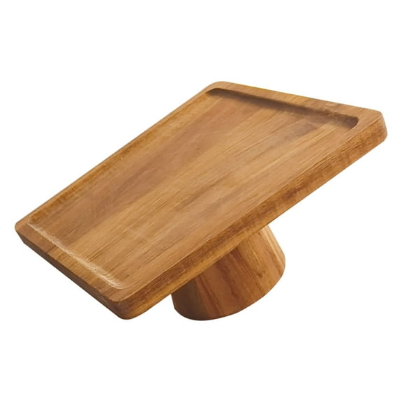 HEATSHAKING 1Set Wooden Cake Plate Square Shape For Wedding 6x6x3.7in
