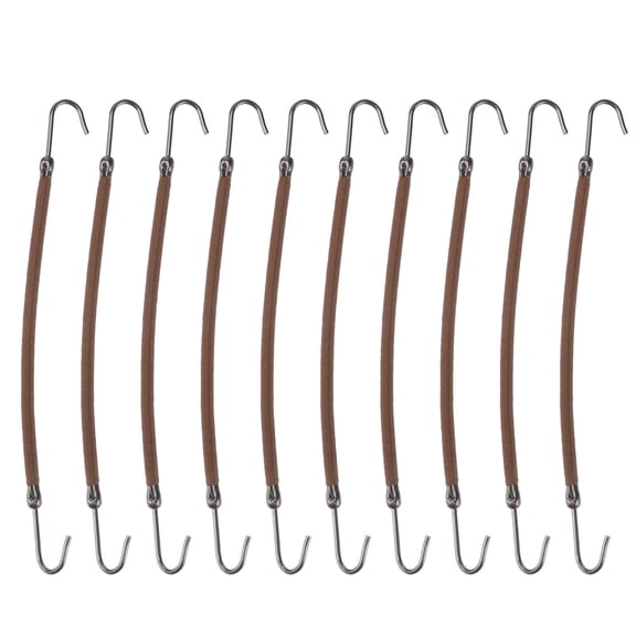 HEATSHAKING 20Pcs Ponytail Hooks Coffee Hair Accessories Bungee Elastics for Smooth Natural Ponytail Styles