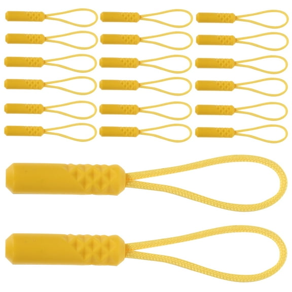 HEATSHAKING 20Pcs Zipper Pulls for Luggage and Suitcases Yellow Plastic Polyester Zipper Pull Cord for Home and Store Use
