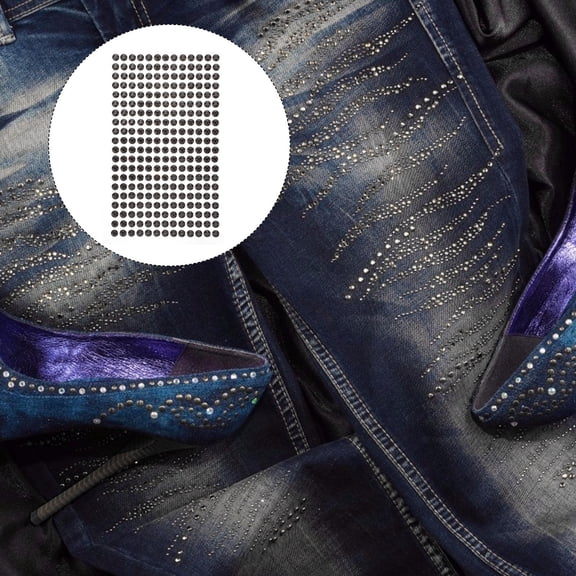 HEATSHAKING 234Pcs 5Mm Self Adhesive Black Acrylic Rhinestone Strip for DIY Decoration Projects