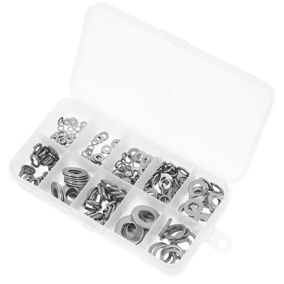 HEATSHAKING 260 Pcs Assorted Lock Washers for Screws Hardware Washers Set Stainless Steel Silver