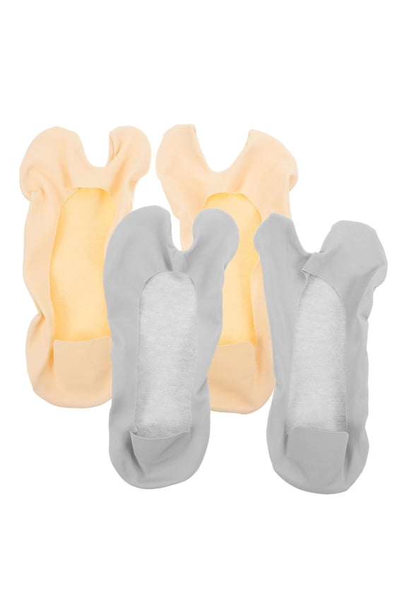 2Pairs Lightweight Cotton Split Toe Socks with Grip Sole Breathable for Indoor Activities