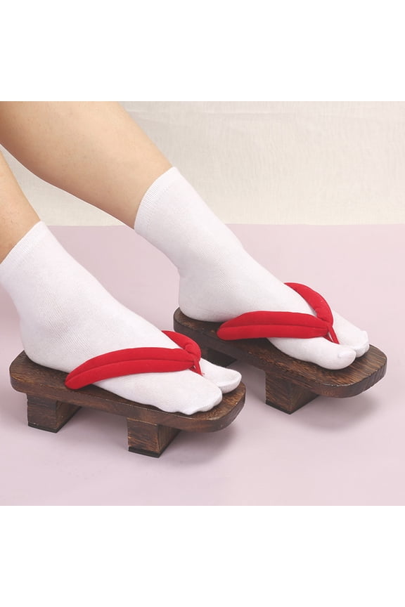 2Pairs Simple White Two Toe Cotton Socks Breathable Mid Calf Style with Anti Skid Design