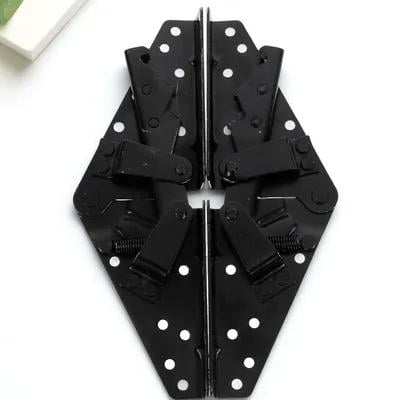 HEATSHAKING 2Pcs Black Tatami Joint Hinges Furniture Ratchet Hinges for Sofa Back and Seat Adjustment