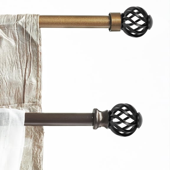 HEATSHAKING 2Pcs Decorative Curtain Rod Ends Black Plastic Industrial Style for Homeowners