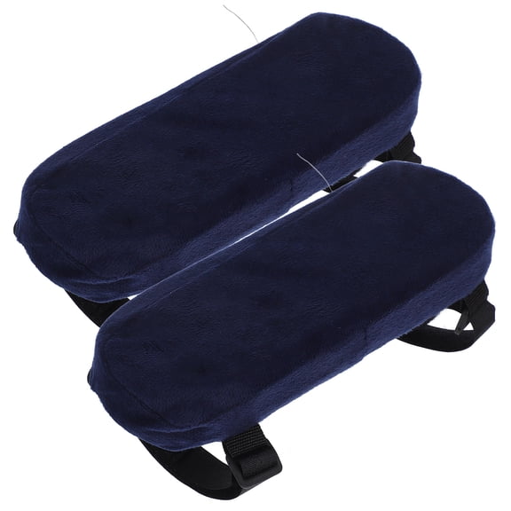 HEATSHAKING 2Pcs Desk Armrest Pads for Chair Dark Blue Memory Foam Cushion with Antislip Bottom