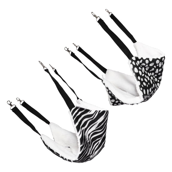 HEATSHAKING 2Pcs Double Sided Cat Hanging Hut Breathable Pet Nest with Hooks for Cage Use