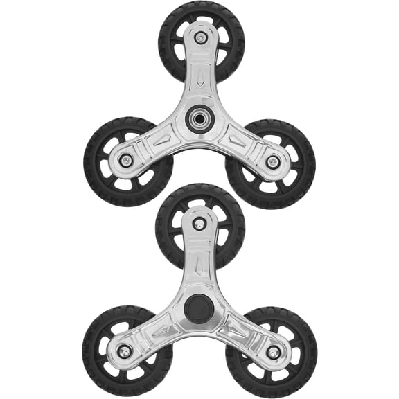 HEATSHAKING 2Pcs Easy Install Stair Climbing Wheels for Shopping Cart with Stable Triangle Climber Design