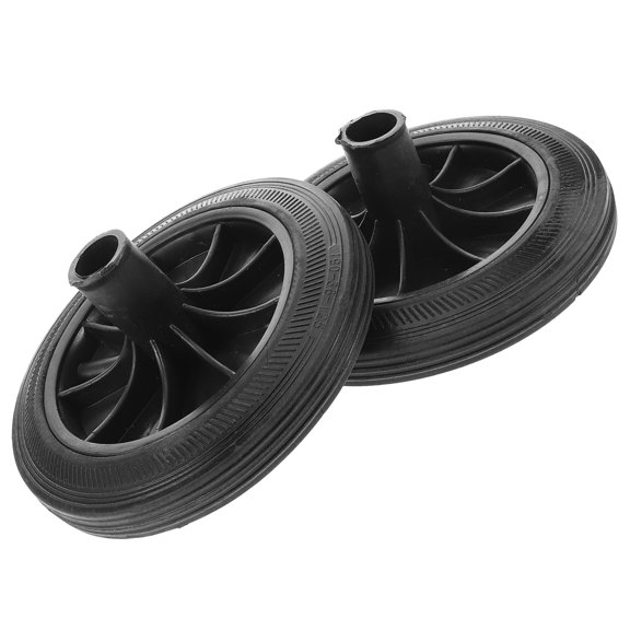 HEATSHAKING 2Pcs Garbage Can Replacement Wheels Black Heavy Duty Outdoor Trash Container Wheel Set