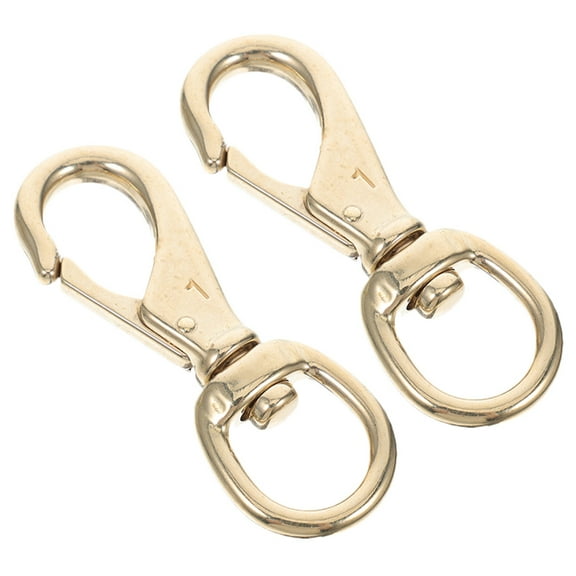 HEATSHAKING 2Pcs Golden Brass Swivel Trigger Snap Hooks Clips Reliable Hardware for DIY Lanyard and Purse Making