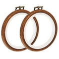 thumbnail image 1 of HEATSHAKING 2Pcs Imitated Wood Embroidery Hoop for Christmas Ornaments and Wall Art, 1 of 8