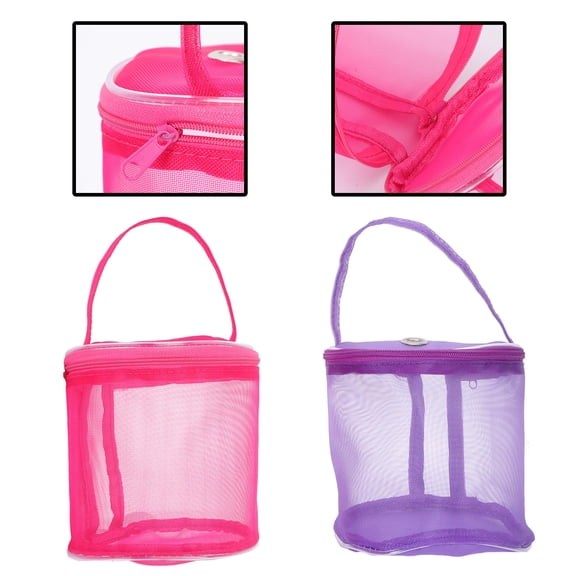 HEATSHAKING 2Pcs Knitting Project Bag Mesh Woolen for Yarn Storage and Portable Use